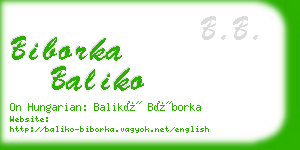 biborka baliko business card